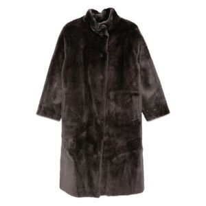 Suprema Grey Coats - Faux Fur Coats Women
